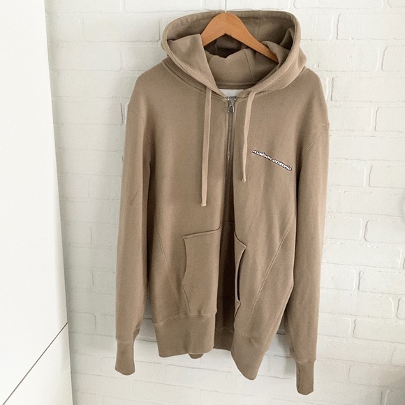 Maison Coterie Men Hoodie Full zip Pockets Embroidered 100% cotton M Oversized - Picture 7 of 15